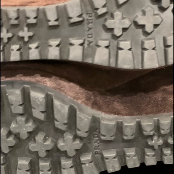 PRADA Double Buckle Suede Wedge Boot.38.5 - Picture 3 of 16